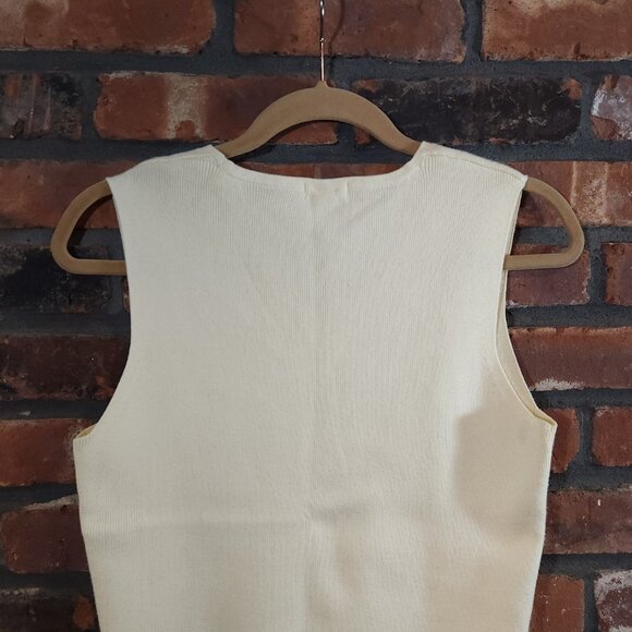 Vintage Y2K GAP Embroidered Floral Knit V-neck Tank Top Cottagecore Women's M - Picture 5 of 6